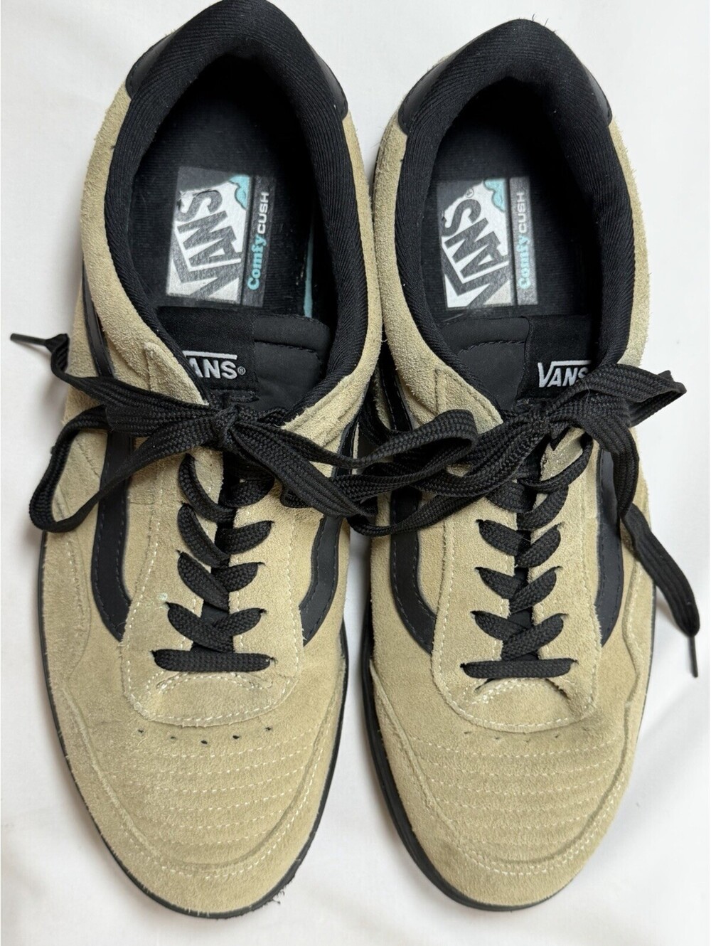 Vans Skate Mid Tan Suede Black Stripe Sneakers 10.5 - Picture 7 of 9